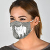 Large White Pig Print Face Mask