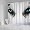 Siberian Husky Face Print Shower Curtains