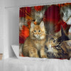 Cute Maine Coon Print Shower Curtains