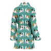 Toy Fox Terrier Dog Hearts Pattern Print Women's Bath Robe