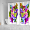 Lovely Cat Colorful Art Print Shower Curtains