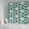 Boxer Dog Faces Print Shower Curtain