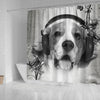 Lovely Beagle Print Shower Curtains