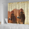 Cute Boran cattle (cow) Print Shower Curtain