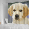 Golden Retriever Puppy Art Print Shower Curtains