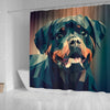 Rottweiler Dog Vector Art Print Shower Curtains