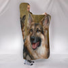 German Shepherd Smiley Face Print Hooded Blanket