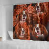 Cute Irish Red and White Setter Print Shower Curtains