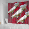 Umbrella Cockatoo Parrot Print Shower Curtains