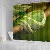 Green Snake Print Shower Curtains