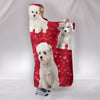 Maltese Dog On Red Print Hooded Blanket