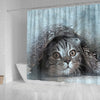Lovely Cat Art Print Shower Curtains