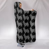 Australian Terrier Dog Black Pattern Print Hooded Blanket