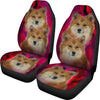 Icelandic Sheepdog On Pink Print Car Seat Covers