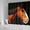 Shire Horse Print Shower Curtains