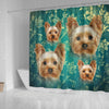 Yorkshire Terrier Print Shower Curtains