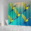 Blue And Yellow Macaw Parrot Print Shower Curtains