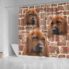 Redbone Coonhound Print Shower Curtains