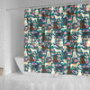 Labrador Dog Floral Print Shower Curtain