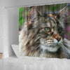 Amazing Maine Coon Cat Print Shower Curtains