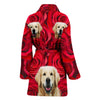 Cute Golden Retriever Print Women's Bath Robe