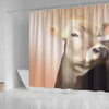 Cute Brown Swiss cattle (Cow) Print Shower Curtain