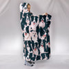 Border Collie Dog In Lots Print Hooded Blanket