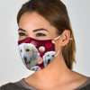 Golden Retriever On Red Print Face Mask