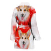 Pembroke Welsh Corgi Print Women's Bath Robe