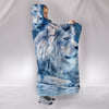 Snowy Lion Print Hooded Blanket