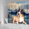 Pit Bull Terrier Print Shower Curtains