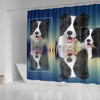 Cute Border Collie Dog Print Shower Curtain