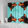 Doberman Pinscher Dog Vector Art Print Shower Curtains