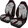 Great Pyrenees Dog With Red Dots Print Car Seat Coves