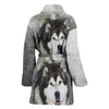 Siberian Husky Print Women's Bath Robe