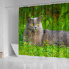 Chartreux Cat Nature Print Shower Curtain