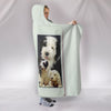 Old English Sheepdog With Phone Print Hooded Blanket