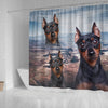 Lovely Miniature Pinscher Print Shower Curtains