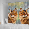 Amazing Somali Cat Print Shower Curtains