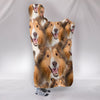 Laughing Shetland Sheepdog Print Hooded Blanket