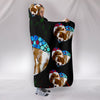 Caveliar King Charles Spaniel Dog In Heart Print Hooded Blanket