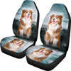 Cute Australian Shepherd Print Car Seat Covers