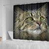 Amazing Norwegian Forest Cat Print Shower Curtains