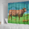 Cute Beefmaster Cattle (Cow) Print Shower Curtain