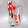 Basset Hound On Red Print Hooded Blanket