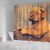 Dogue De Bordeaux (Bordeaux Mastiff) Puppy Print Shower Curtains