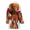 Vizsla On White Print Women's Bath Robe