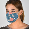 Koi Fish Patterns Blue Print Face Mask