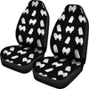 American Eskimo Dog Pattern On Black Print Car Seat Covers