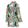 Cute Poodle Dog Floral Print Women's Bath Robe